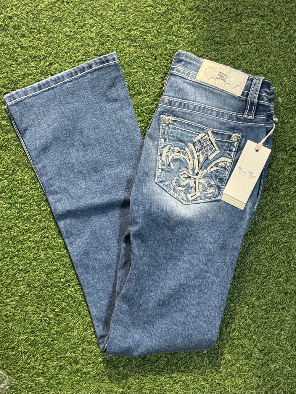 Miss Me Jeans M9243B1V Mid-Rise Bootcut DK Blue Women’s Jeans - Size: Various